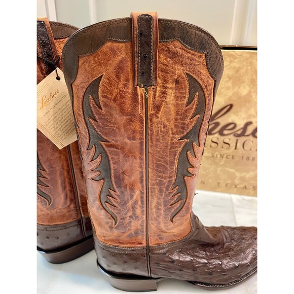 NIB LUCCHESE Classics Men's Sienna Pin Ostrich Medium Round Toe, Sz 10 D (Reg) - Picture 8 of 12